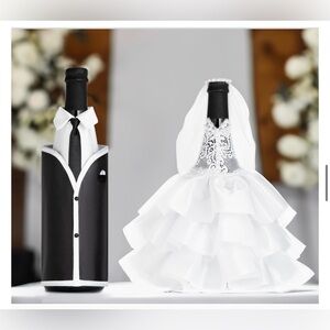 Bride & Groom Bottle Decorations for Wedding Table